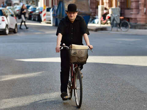 Thomas Krauskopf auf seinem Fahrrad